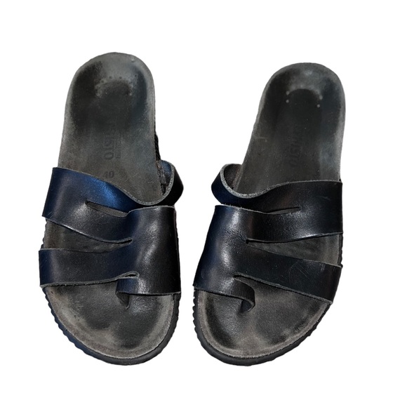 Mephisto Strappy Black Leather Sandals size 40